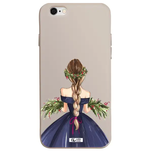 Long Hair Girl Watercolor Apple iPhone 6 Silicone Stone Case