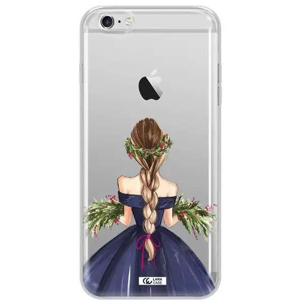 Long Hair Girl Watercolor Apple iPhone 6S Clear TPU Case