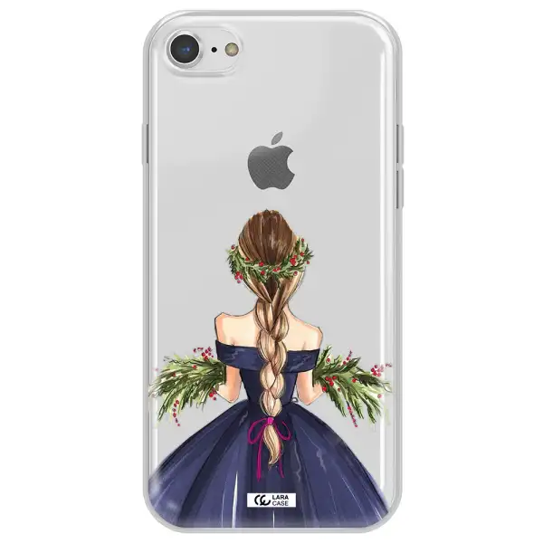 Long Hair Girl Watercolor Apple iPhone 7 Clear TPU Case