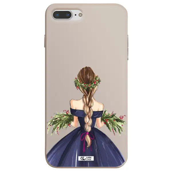 Long Hair Girl Watercolor Apple iPhone 8 plus Silicone Stone Case