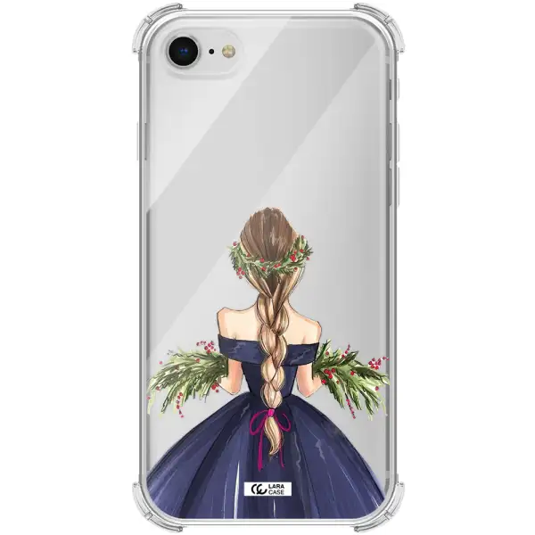 Long Hair Girl Watercolor Apple iPhone se 2020 Clear PC Case