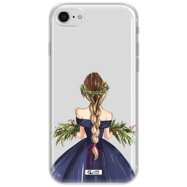 Long Hair Girl Watercolor Apple Iphone Se 2020 Clear Tpu Case