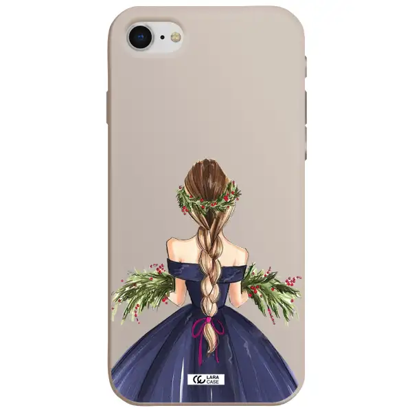 Long Hair Girl Watercolor Apple iPhone se 2020 Silicone Stone Case