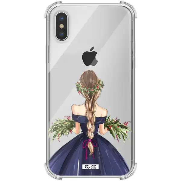 Long Hair Girl Watercolor Apple iPhone X Clear PC Case