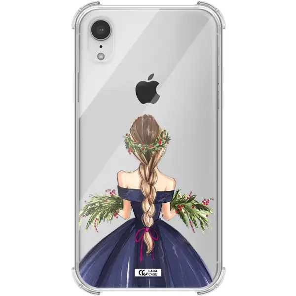 Long Hair Girl Watercolor Apple iPhone XR Clear PC Case