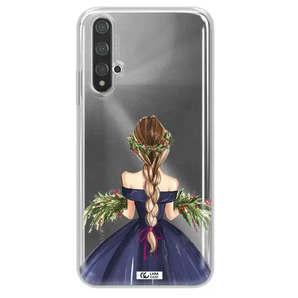 Long Hair Girl Watercolor Huawei Nova 5t Clear TPU Case