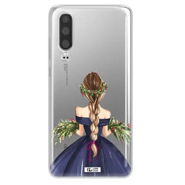Long Hair Girl Watercolor Huawei P30 Clear TPU Case