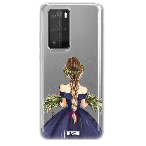 Long Hair Girl Watercolor Huawei P40 Pro Clear TPU Case