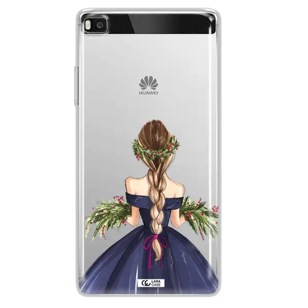 Long Hair Girl Watercolor Huawei P8 Clear TPU Case