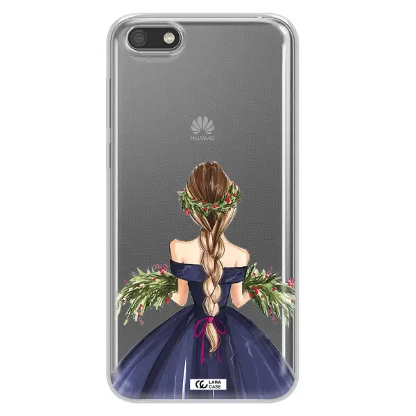 Long Hair Girl Watercolor Huawei Y5 2018 Clear TPU Case