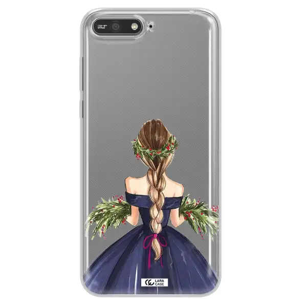Long Hair Girl Watercolor Huawei Y6 2018 Clear TPU Case