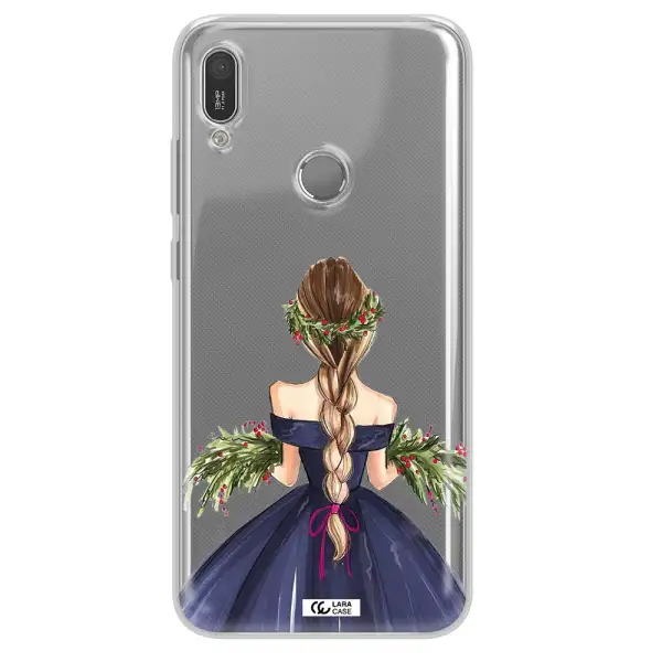 Long Hair Girl Watercolor Huawei Y6 2019 Clear TPU Case