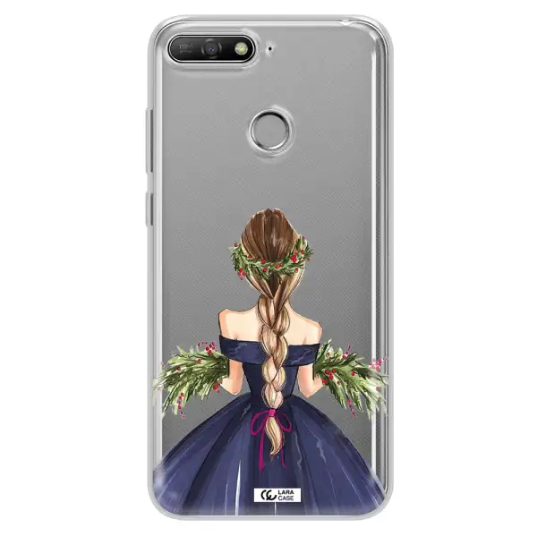Long Hair Girl Watercolor Huawei Y6 Prime 2018 Clear TPU Case