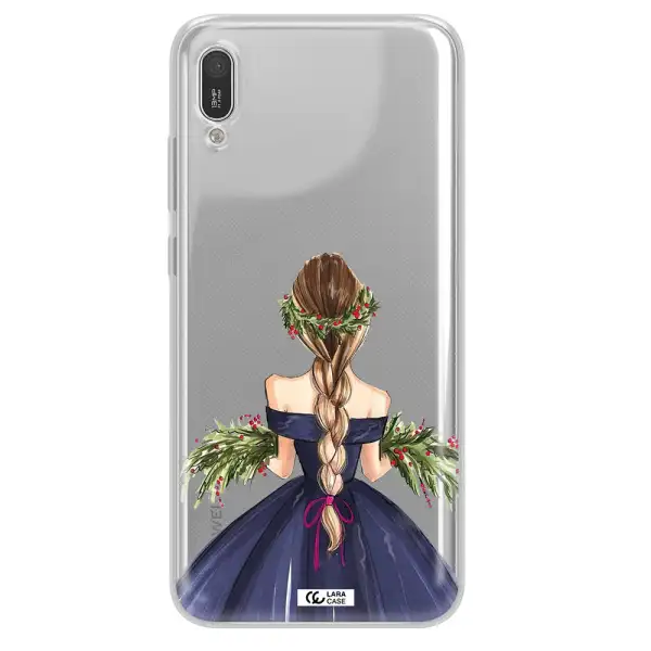 Long Hair Girl Watercolor Huawei Y6 Pro 2019 Clear TPU Case