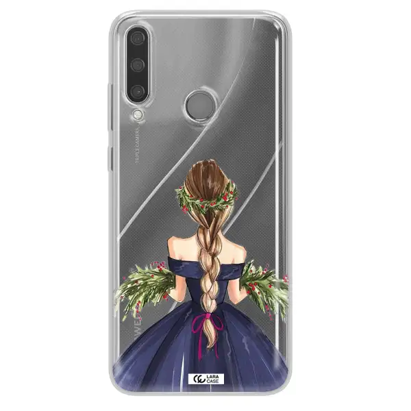 Long Hair Girl Watercolor Huawei Y6P Clear TPU Case