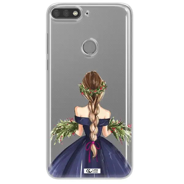 Long Hair Girl Watercolor Huawei Y7 Prime 2018 Clear TPU Case