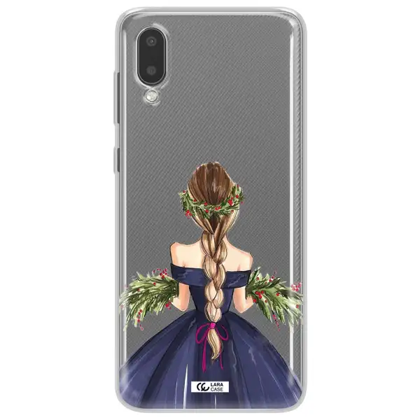 Long Hair Girl Watercolor Samsung A02 Clear TPU Case