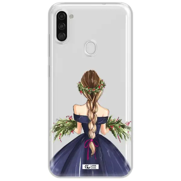 Long Hair Girl Watercolor Samsung A11 Clear TPU Case