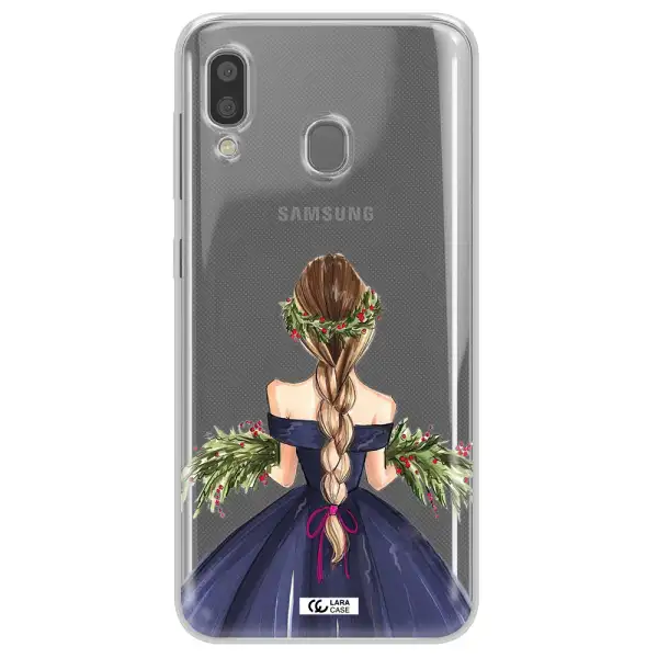 Long Hair Girl Watercolor Samsung A20 Clear TPU Case
