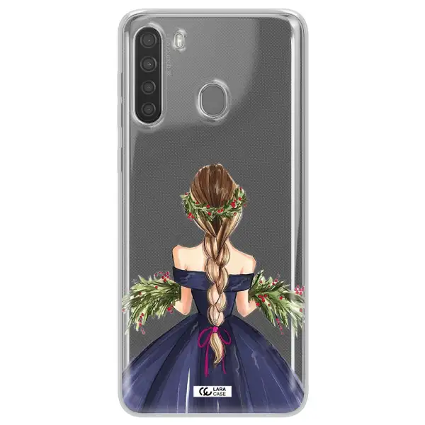 Long Hair Girl Watercolor Samsung A21 Clear TPU Case