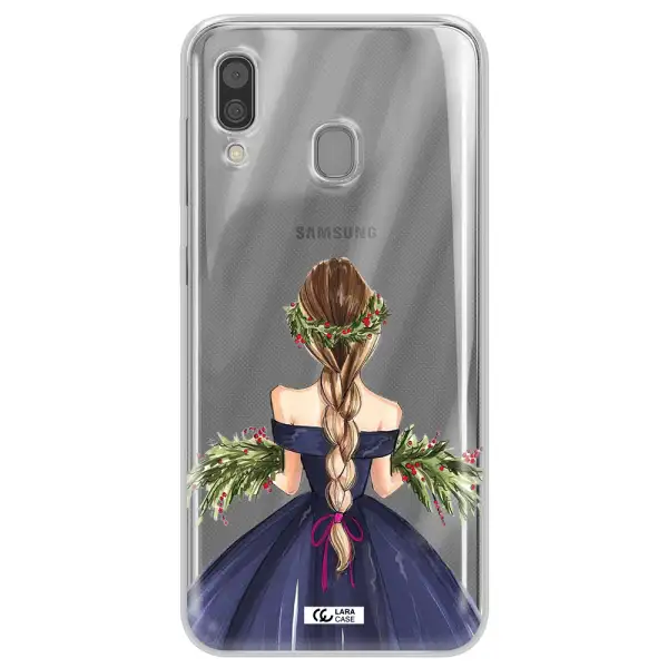 Long Hair Girl Watercolor Samsung A30 Clear TPU Case