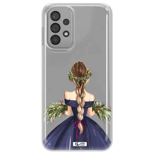 Long Hair Girl Watercolor Samsung A33 Clear TPU Case