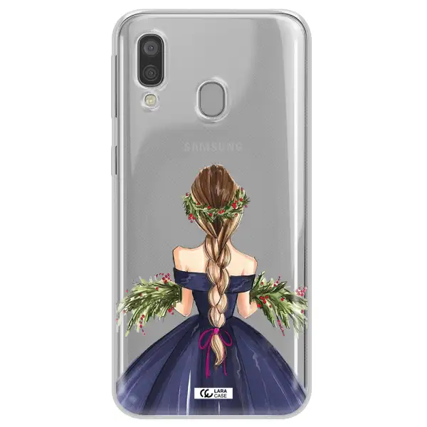 Long Hair Girl Watercolor Samsung A40 Clear TPU Case