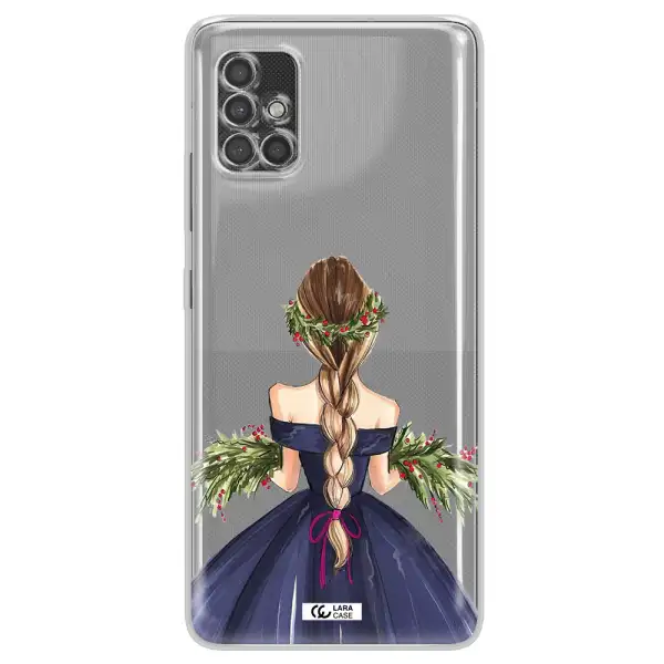 Long Hair Girl Watercolor Samsung A40S Clear Tpu Case