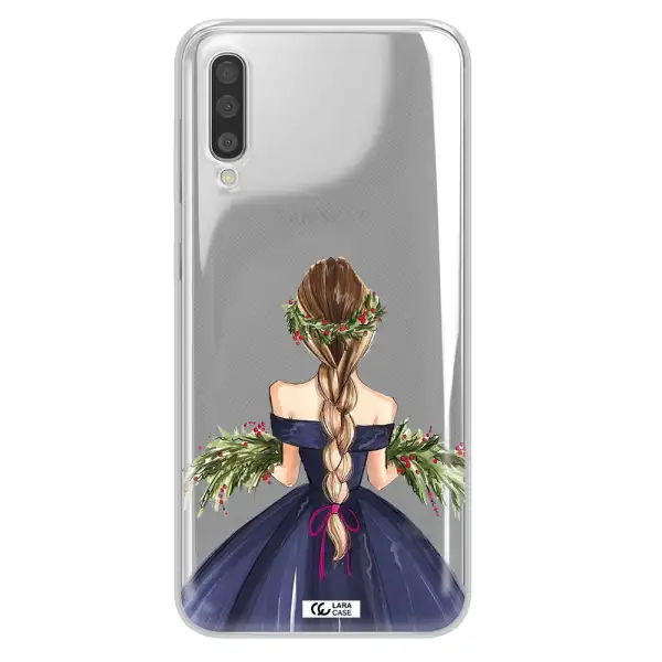Long Hair Girl Watercolor Samsung A50 Clear TPU Case