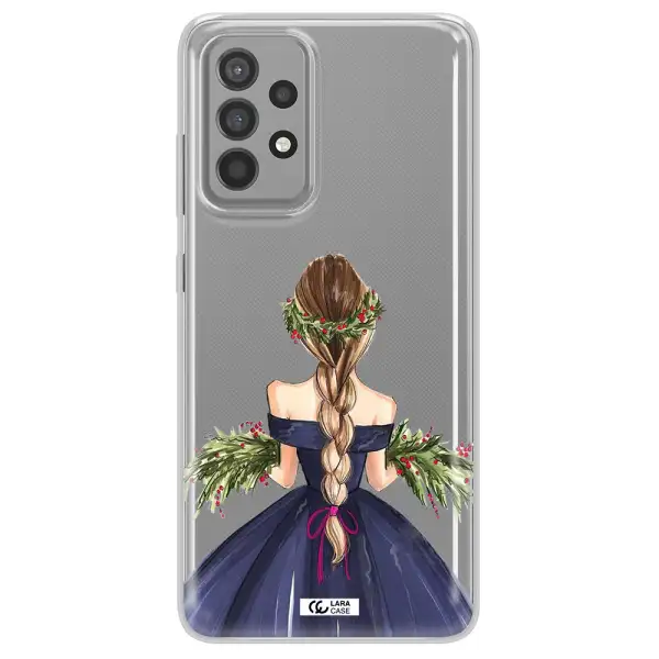 Long Hair Girl Watercolor Samsung A52 Clear TPU Case