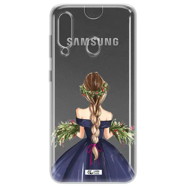 Long Hair Girl Watercolor Samsung A60 Clear TPU Case
