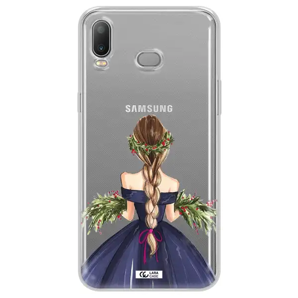 Long Hair Girl Watercolor Samsung A6S Clear TPU Case