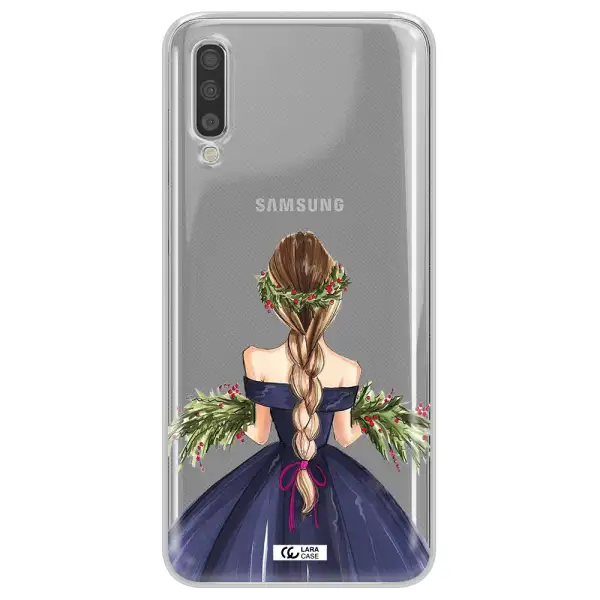Long Hair Girl Watercolor Samsung A70S Clear Tpu Case