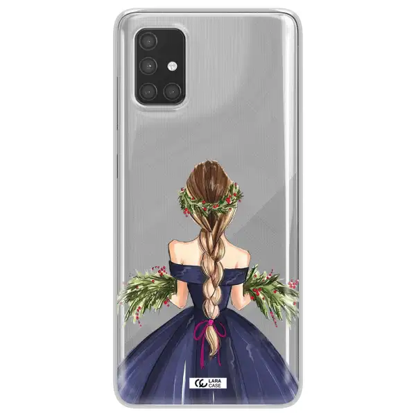 Long Hair Girl Watercolor Samsung A71 Clear TPU Case