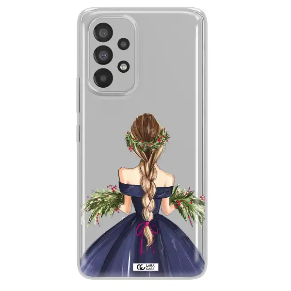 Long Hair Girl Watercolor Samsung A73 Clear TPU Case