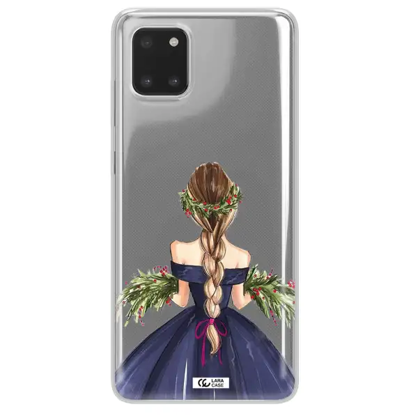 Long Hair Girl Watercolor Samsung A81 Clear TPU Case