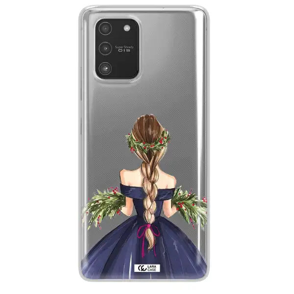 Long Hair Girl Watercolor Samsung A91 Clear TPU Case