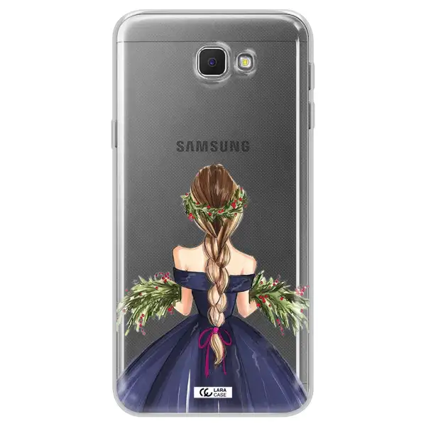 Long Hair Girl Watercolor Samsung J5 Prime Clear TPU Case