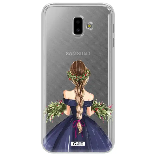 Long Hair Girl Watercolor Samsung J6 Plus Clear TPU Case