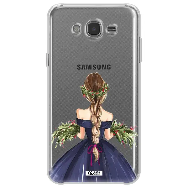 Long Hair Girl Watercolor Samsung J7 Core Clear TPU Case