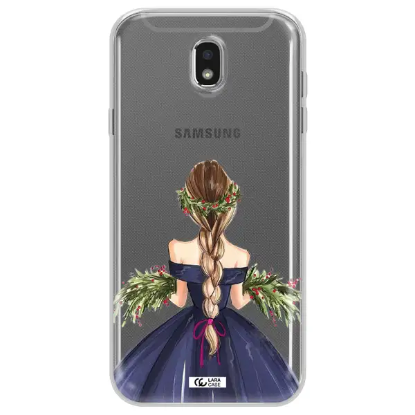 Long Hair Girl Watercolor Samsung J7 Pro Clear TPU Case
