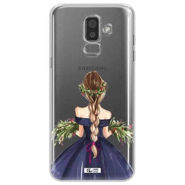 Long Hair Girl Watercolor Samsung J8 Clear TPU Case