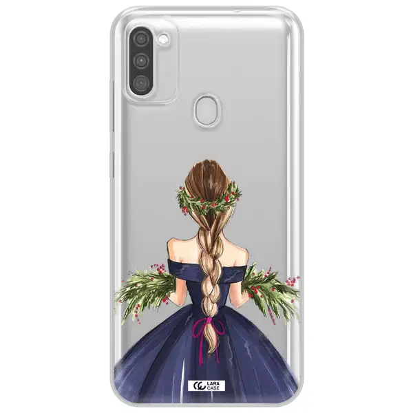 Long Hair Girl Watercolor Samsung M11 Clear TPU Case