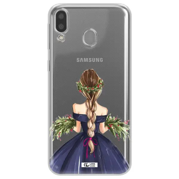 Long Hair Girl Watercolor Samsung M20 Clear TPU Case