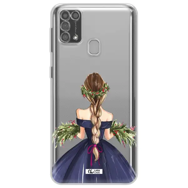 Long Hair Girl Watercolor Samsung M31 Clear TPU Case