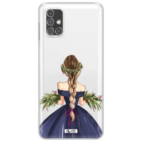 Long Hair Girl Watercolor Samsung M31S Clear TPU Case