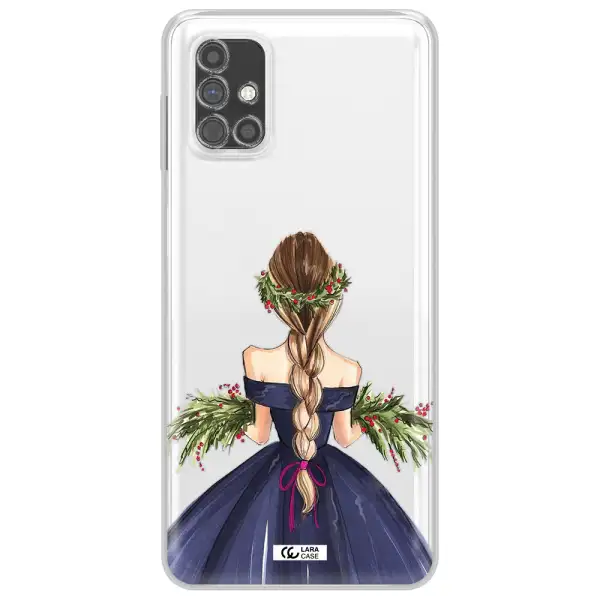 Long Hair Girl Watercolor Samsung M51 Clear TPU Case