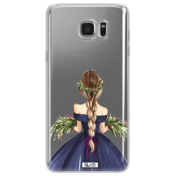 Long Hair Girl Watercolor Samsung Note 5 Clear TPU Case