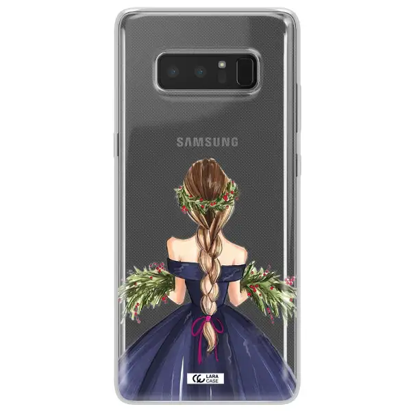 Long Hair Girl Watercolor Samsung Note 8 Clear TPU Case