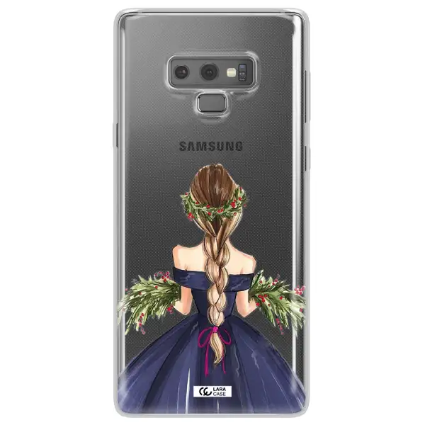 Long Hair Girl Watercolor Samsung Note 9 Clear TPU Case